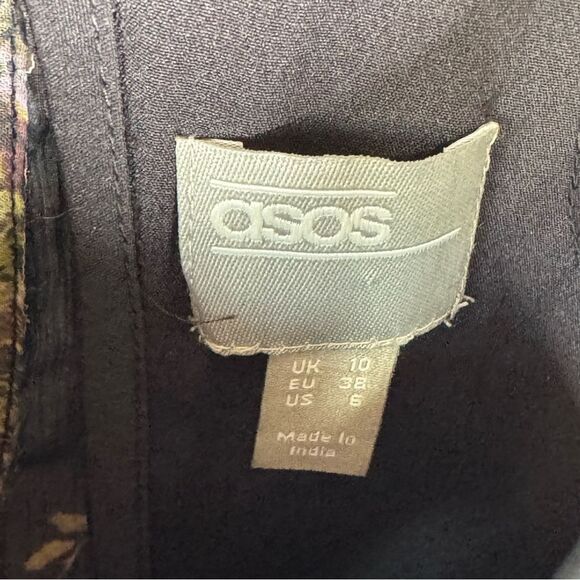 ASOS Drop Waist Floral Midi Fairy Goth Dress Size 6 - Picture 2 of 16